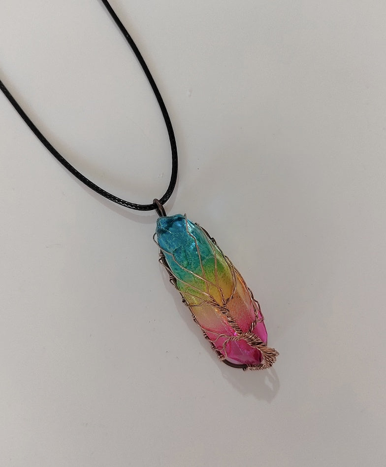 Tree of Life Crystal Pendant Necklace – Healing Stone Jewellery