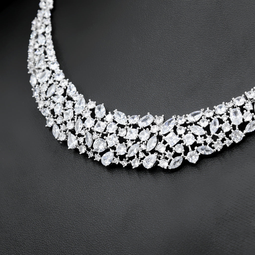 Elegant Zircon Necklace & Earrings Set
