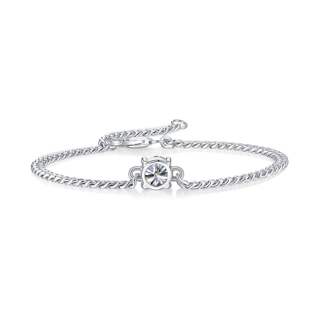 Luxury Cuban Bracelet – Moissanite Silver Jewellery, Diamond-Like Brilliance