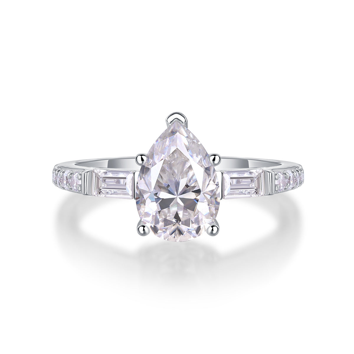Luxury Moissanite Silver Ring Set – Large Diamond Design