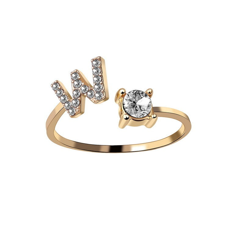 Trendy Alphabet Ring – Personalized Adjustable Jewelry