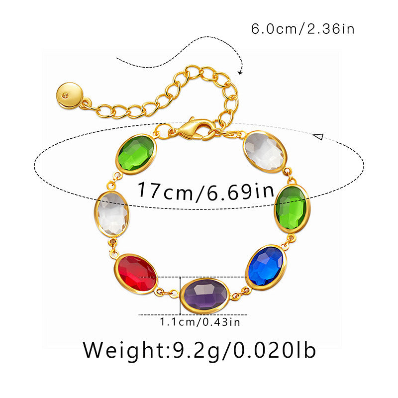 Elegant Embroidered Glass Bracelet – Light Luxury Style