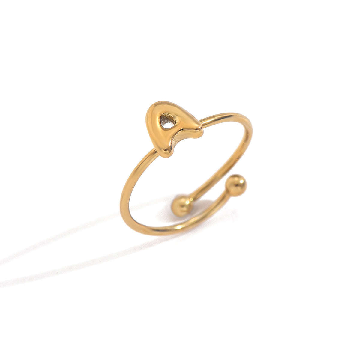 ✨ Laxly 18K Gold-Plated Stainless Steel Initial Ring for Women – Adjustable Minimalist A-Z Letters