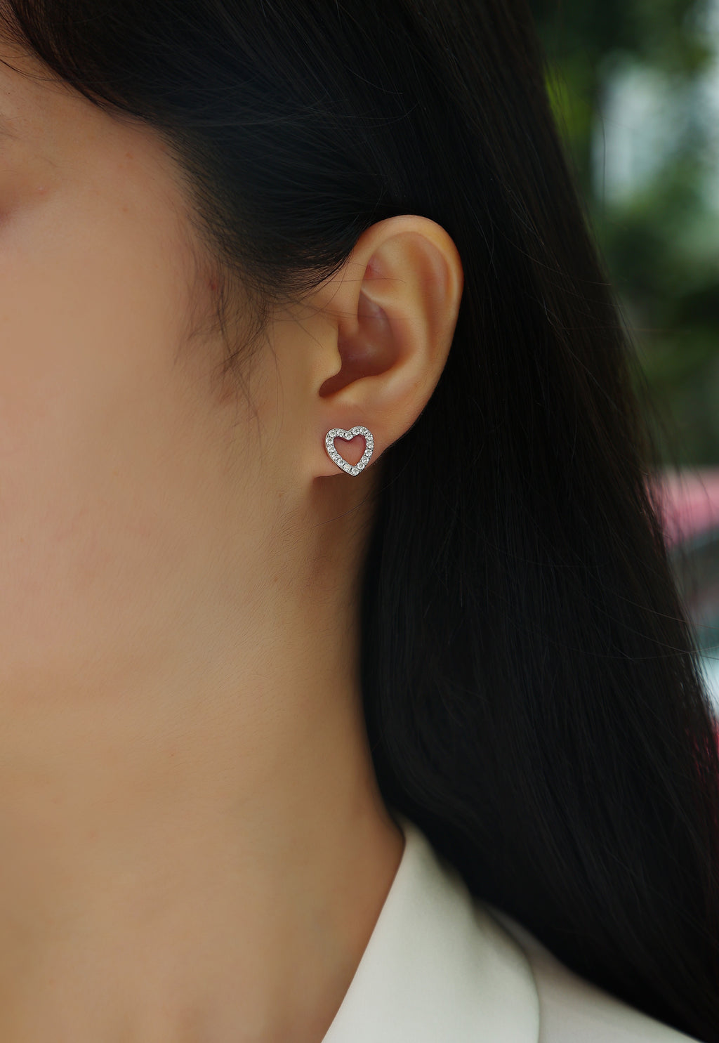 Chic Moissanite Stud Earrings – S925 Silver with Platinum Finish