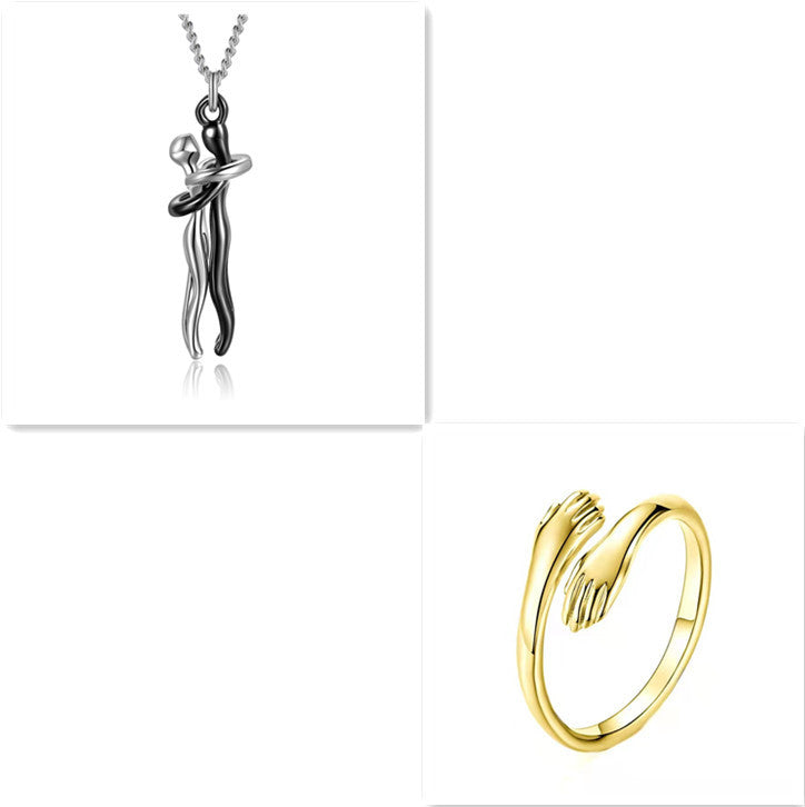 Love Hug Necklace – Unisex Clavicle Chain for Couples, Simple & Elegant