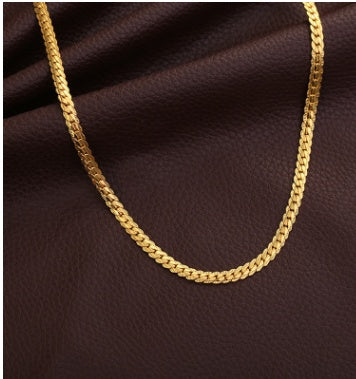 Men’s Gold-Tone Snake Chain Necklace – Classic Fashion Jewelry