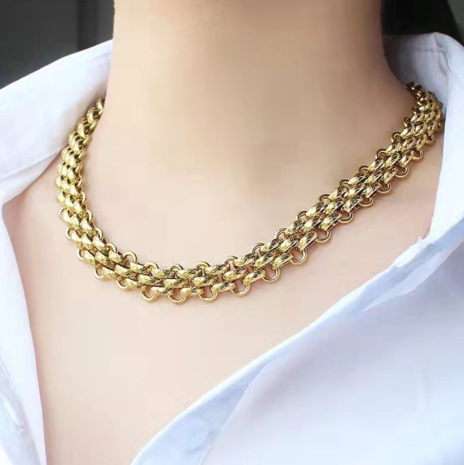 Hip-Hop Style Flat Neck Chain for Men & Women