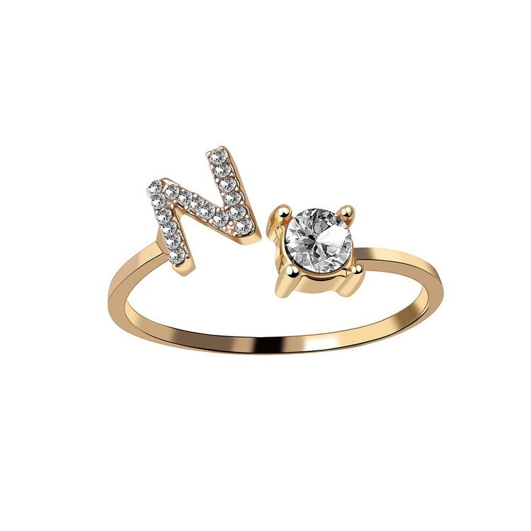 Trendy Alphabet Ring – Personalized Adjustable Jewelry
