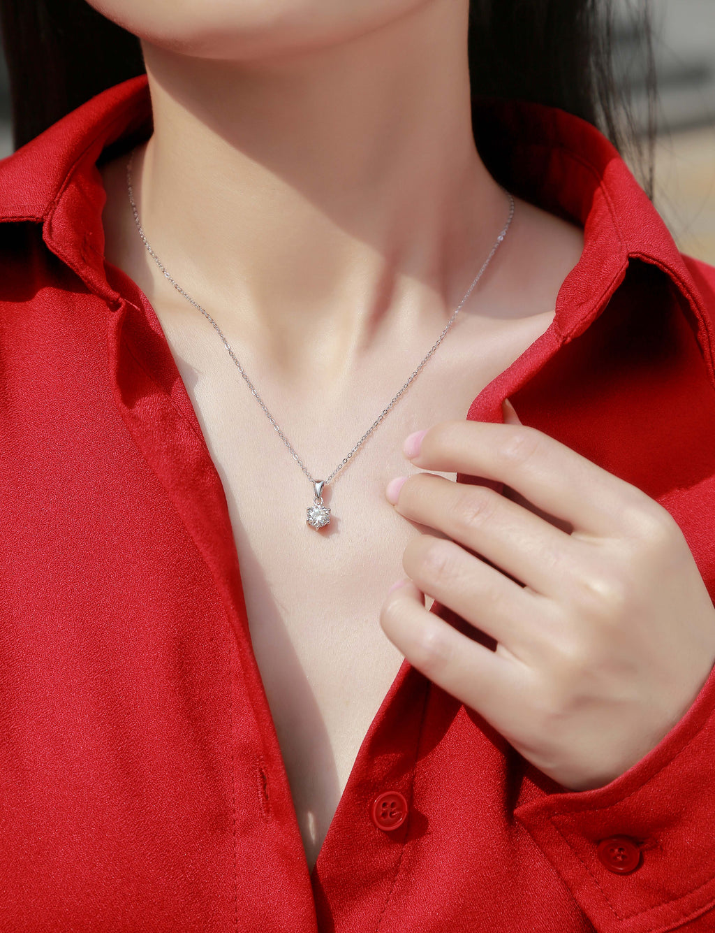 Breeze Dance Moissanite Necklace Set – S925 Silver & Platinum Plated