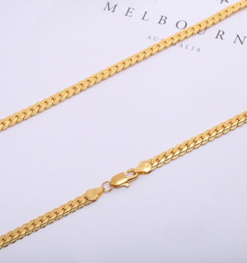 Men’s Gold-Tone Snake Chain Necklace – Classic Fashion Jewelry