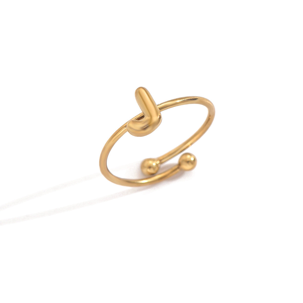 ✨ Laxly 18K Gold-Plated Stainless Steel Initial Ring for Women – Adjustable Minimalist A-Z Letters