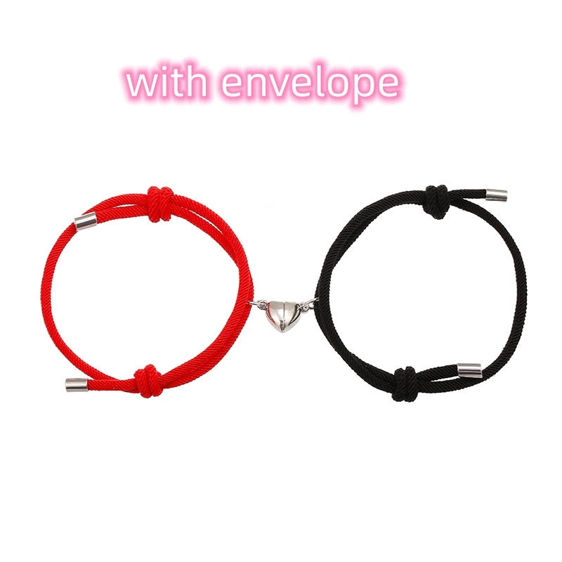 Adjustable Nylon Love Magnetic Bracelet