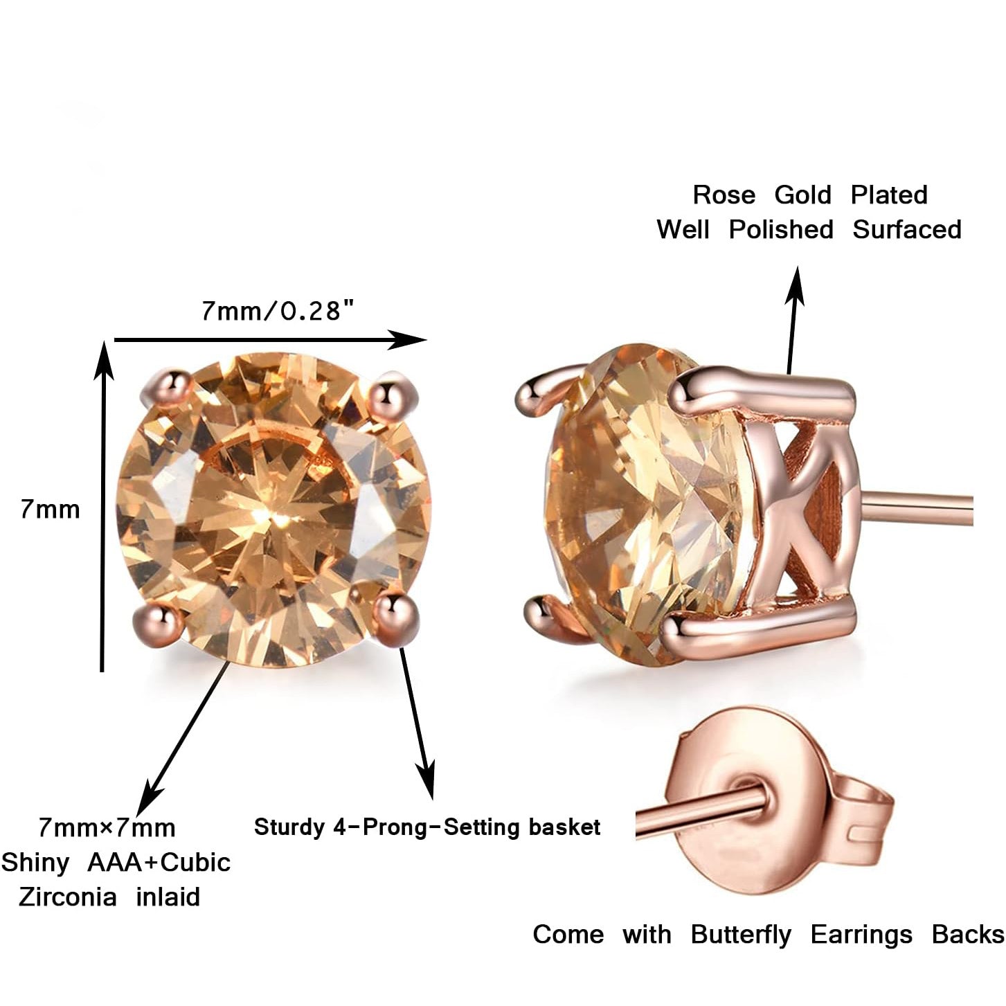Royal-Inspired Rose Gold Citrine Earrings – Anniversary, Mother’s Day & Christmas Gift