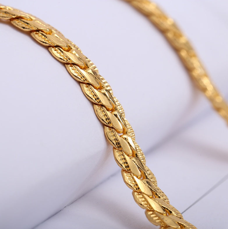 Men’s Gold-Tone Snake Chain Necklace – Classic Fashion Jewelry