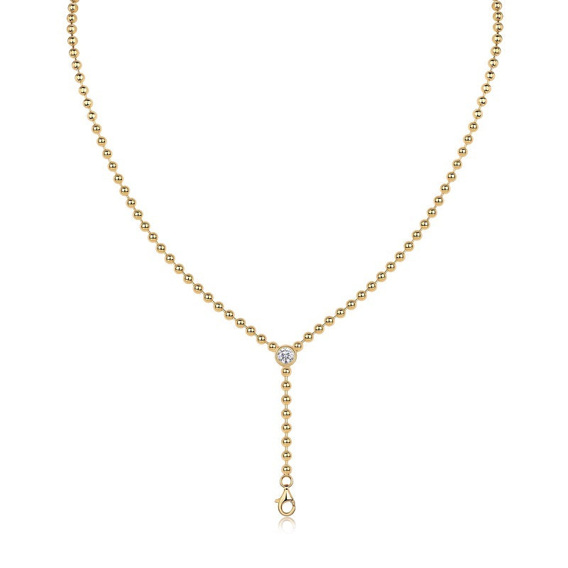 Trendy “Time Interlaced” Necklace Set – 0.5ct Moissanite, Sterling Silver, Gold-Plated