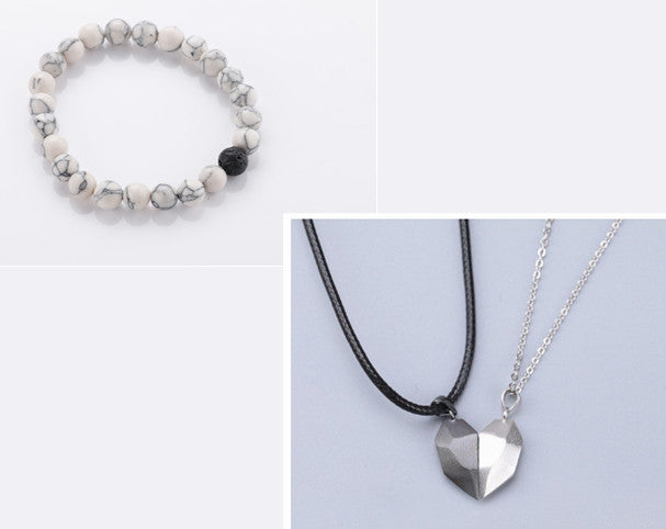Wishing Stone Couple Necklace – Ancient Heart-Shaped Love Token