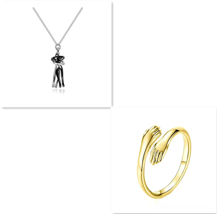 Love Hug Necklace – Unisex Clavicle Chain for Couples, Simple & Elegant