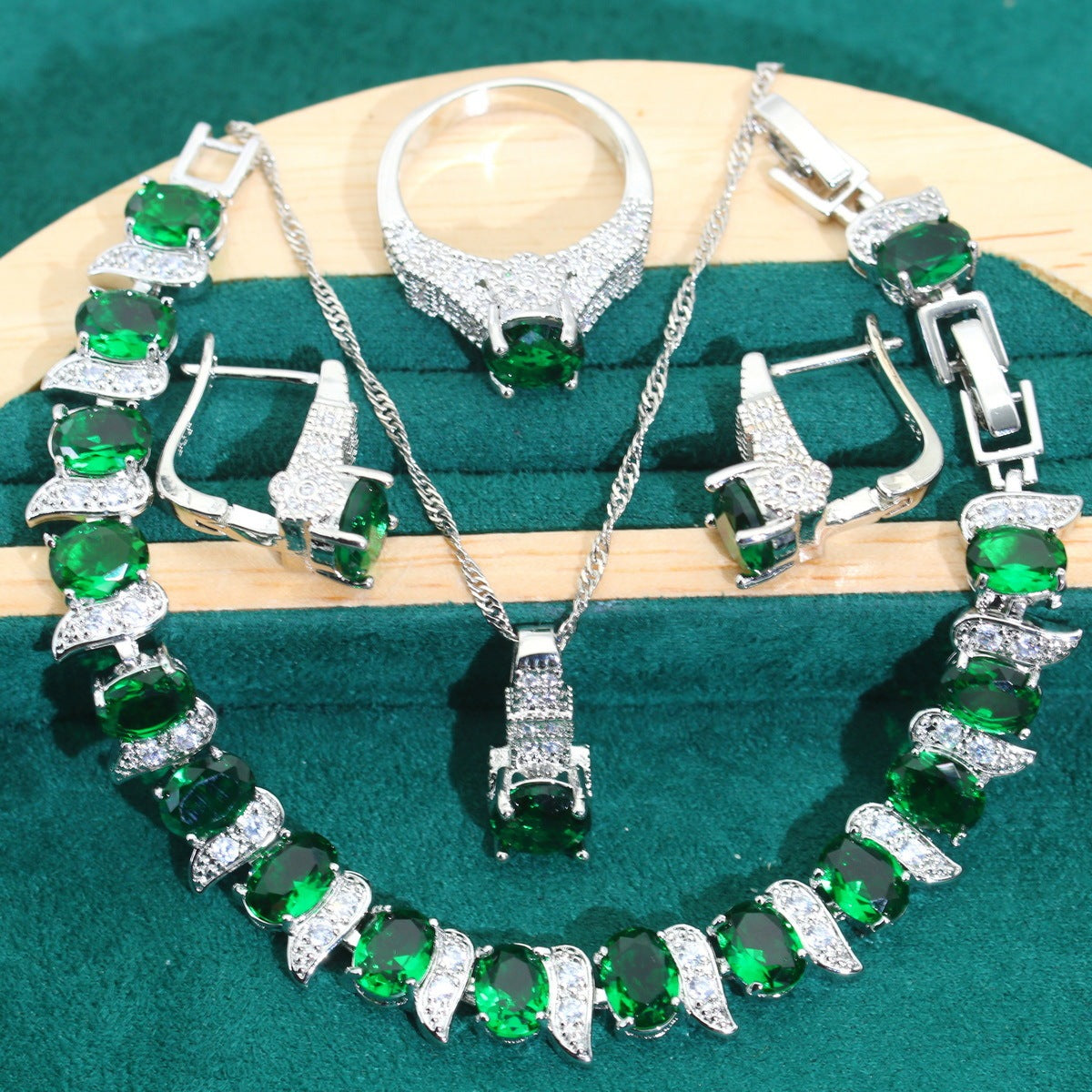 Wedding Zircon Chain Jewelry Set – 4 Pieces