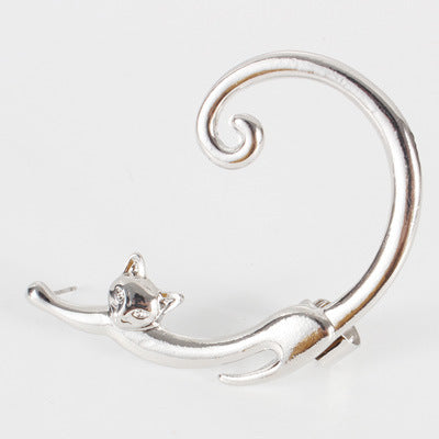 Single Cat Stud Earring – Rock Style Ear Cuff Accessory