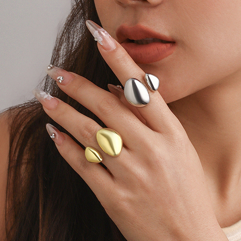 Lustrous Lava Flow Ring – Sculpted & Glossy