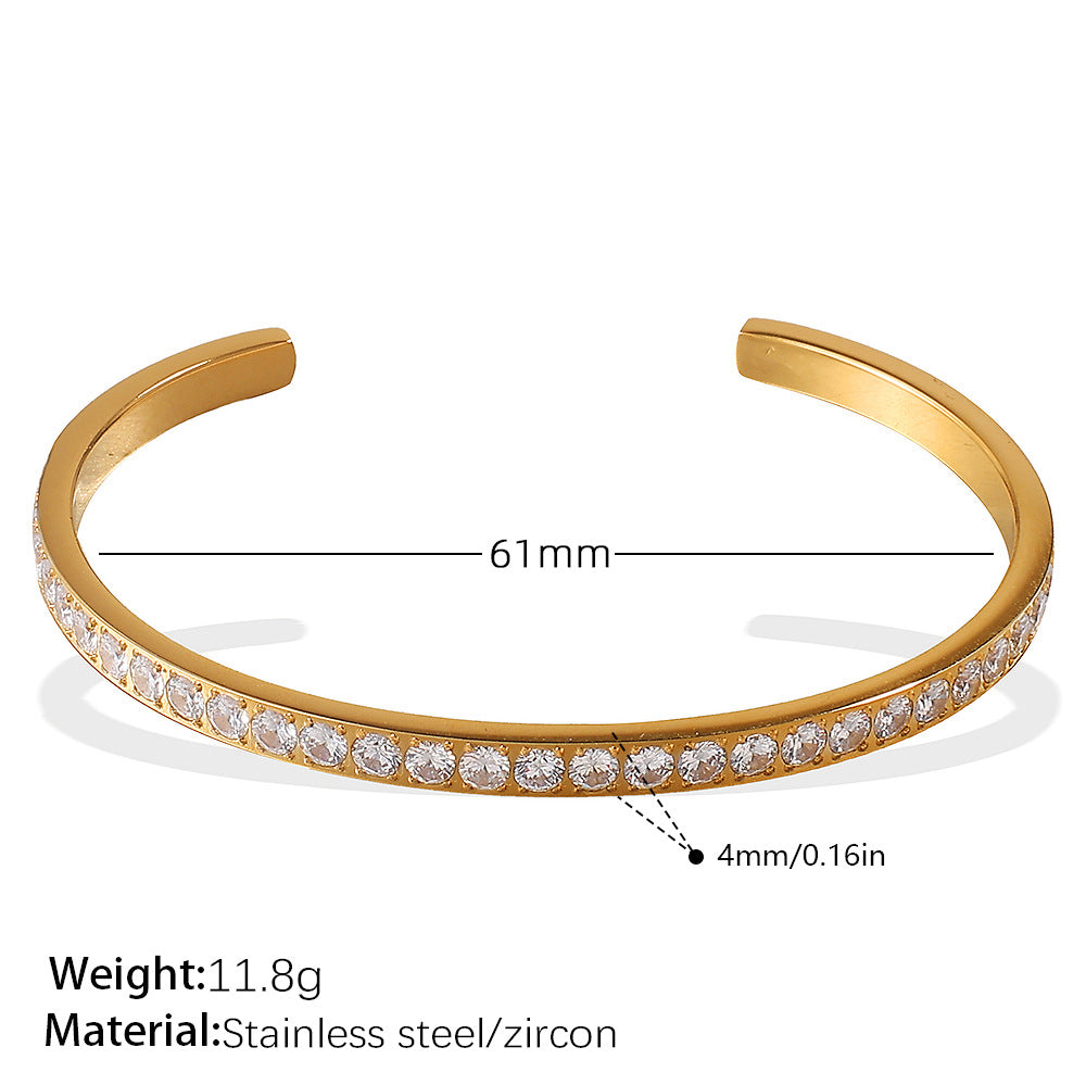 Alloy Open-End Buckle Bracelet