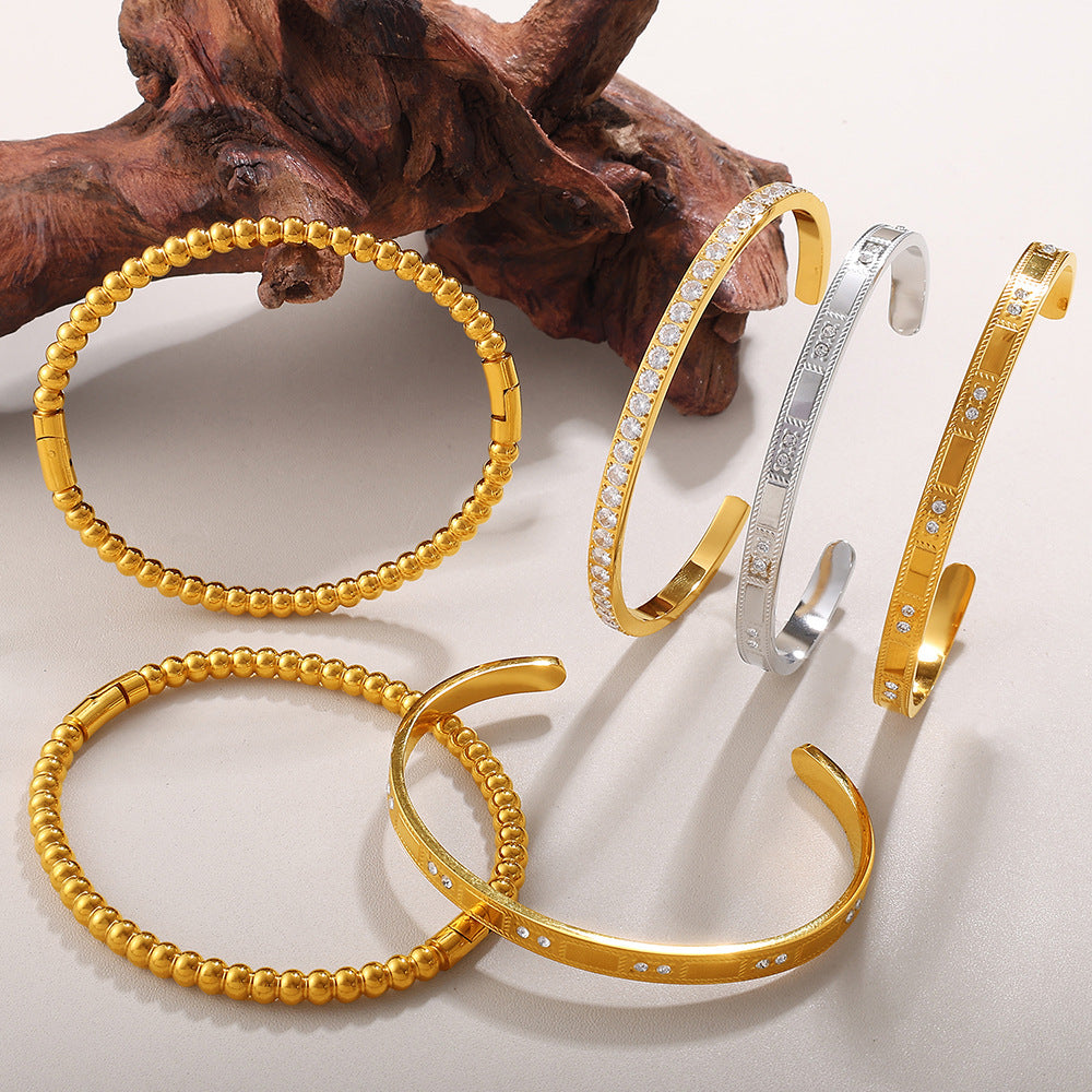 Alloy Open-End Buckle Bracelet