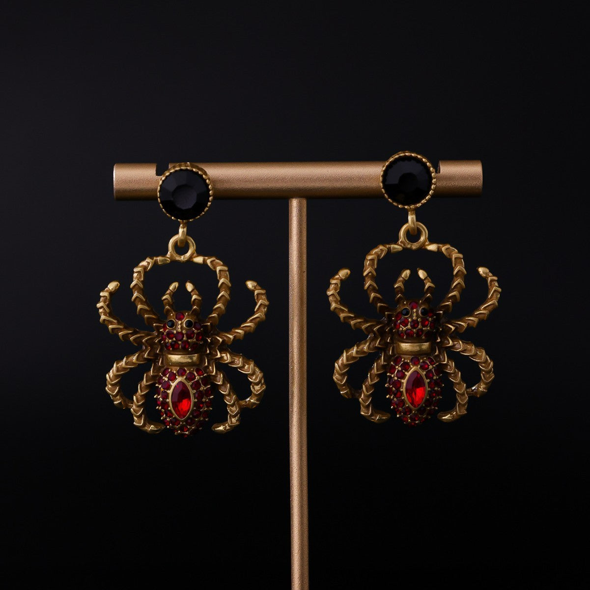 High-End Ruby Spider Earrings – Artistic & Luxury Style