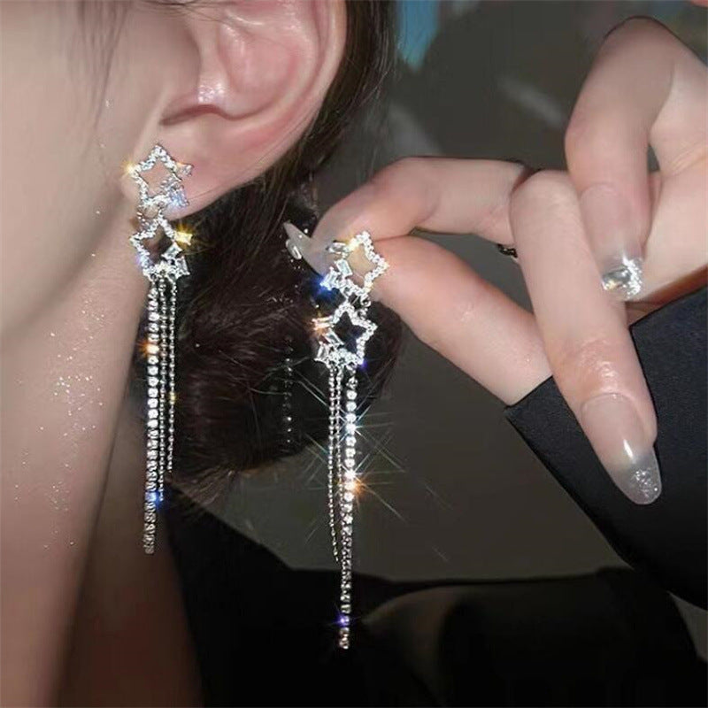 Delicate Tassel Earrings – Water Drop Design