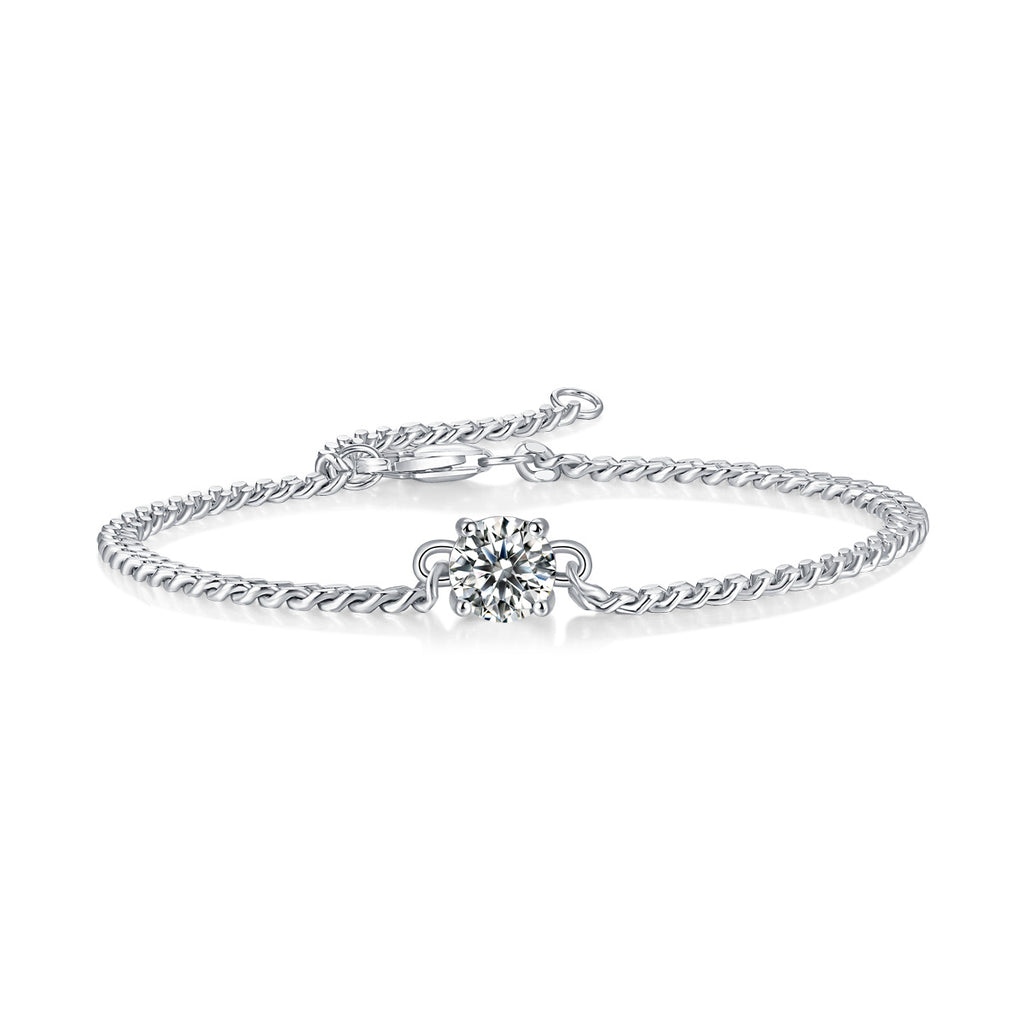 Luxury Cuban Bracelet – Moissanite Silver Jewellery, Diamond-Like Brilliance