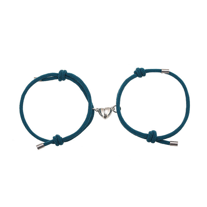 Adjustable Nylon Love Magnetic Bracelet