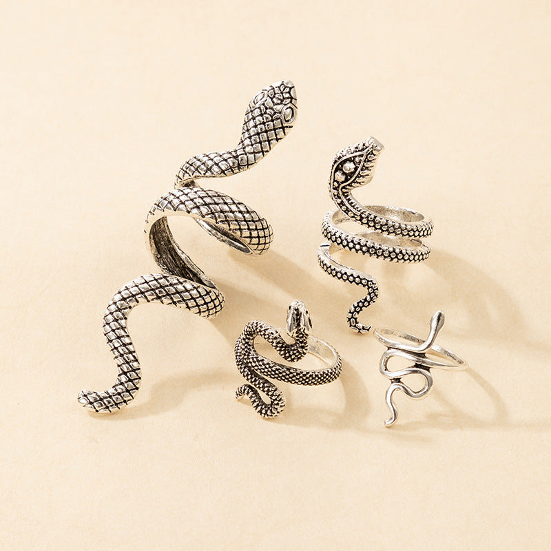 Snake Print Statement Ring – Cool Unisex Design