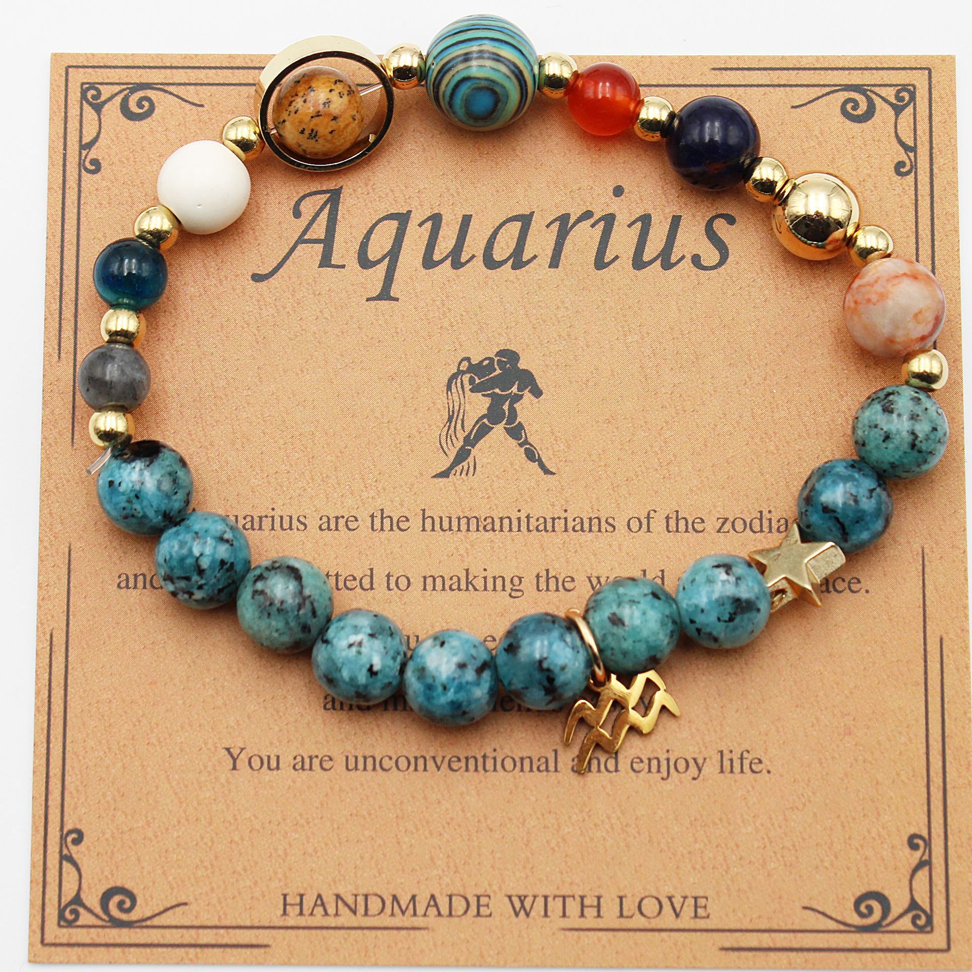 Astrology-Inspired Eight Planets and 12 Constellations Bracelet