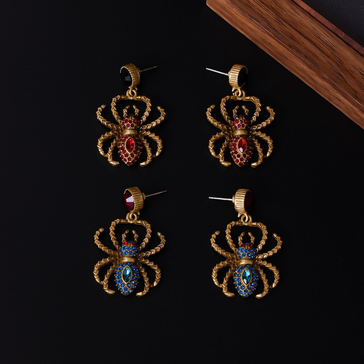 High-End Ruby Spider Earrings – Artistic & Luxury Style