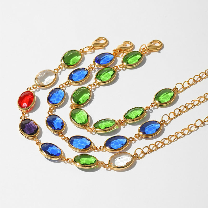 Elegant Embroidered Glass Bracelet – Light Luxury Style