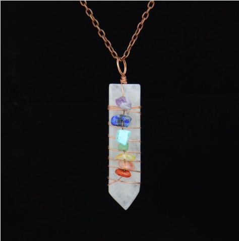 Moon Hexagonal Column Pendant Necklace – Simple & Chic