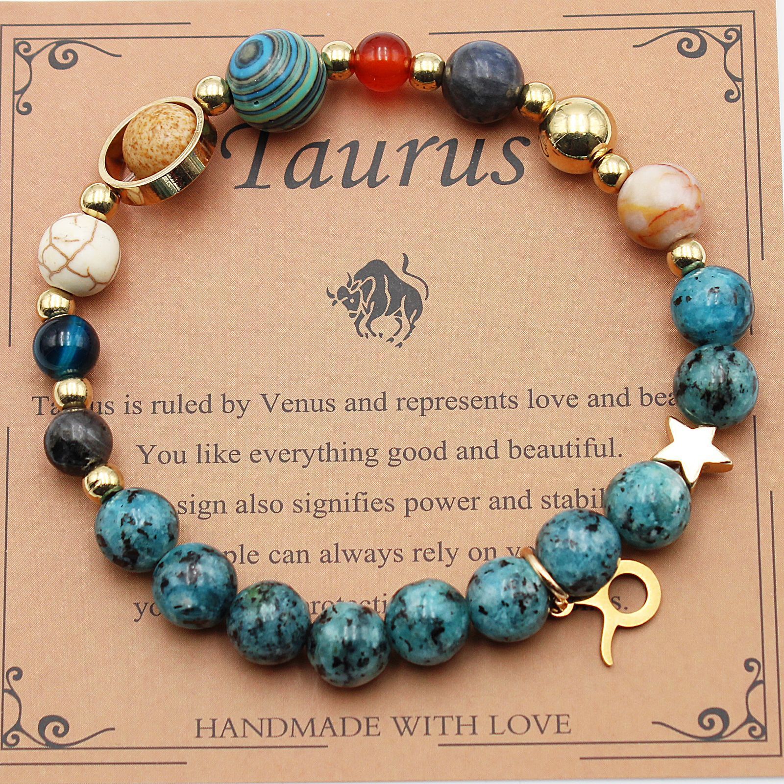 Astrology-Inspired Eight Planets and 12 Constellations Bracelet