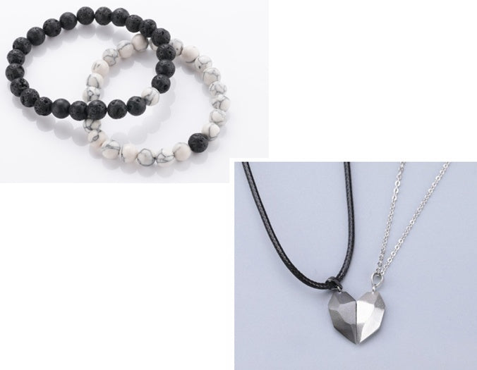 Wishing Stone Couple Necklace – Ancient Heart-Shaped Love Token