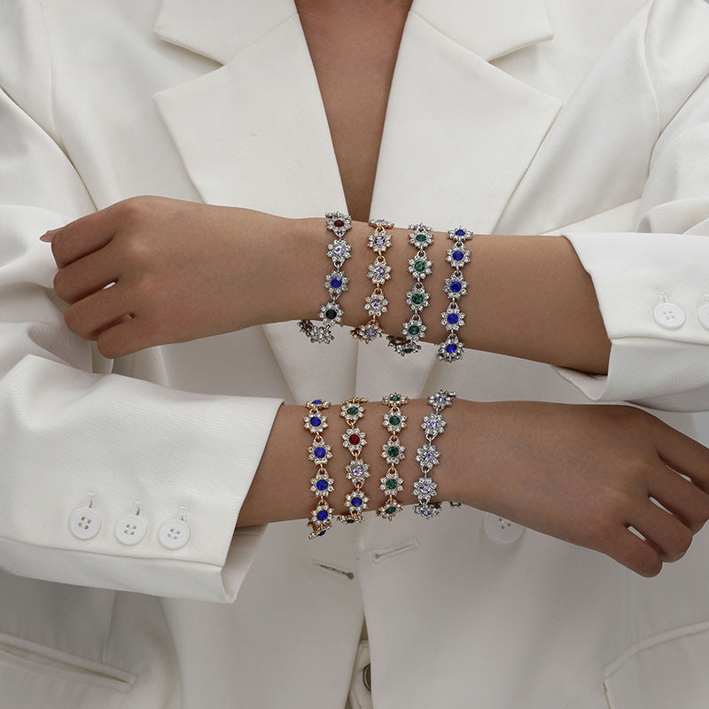 Luxury-Style Colored Gem Bracelet for Women