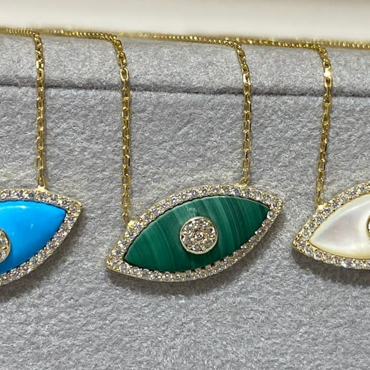 18K Electroplated Devil’s Eye Zircon Pendant Necklace
