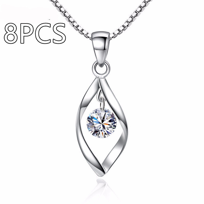 Fashionable Zircon Twist Necklace for Women