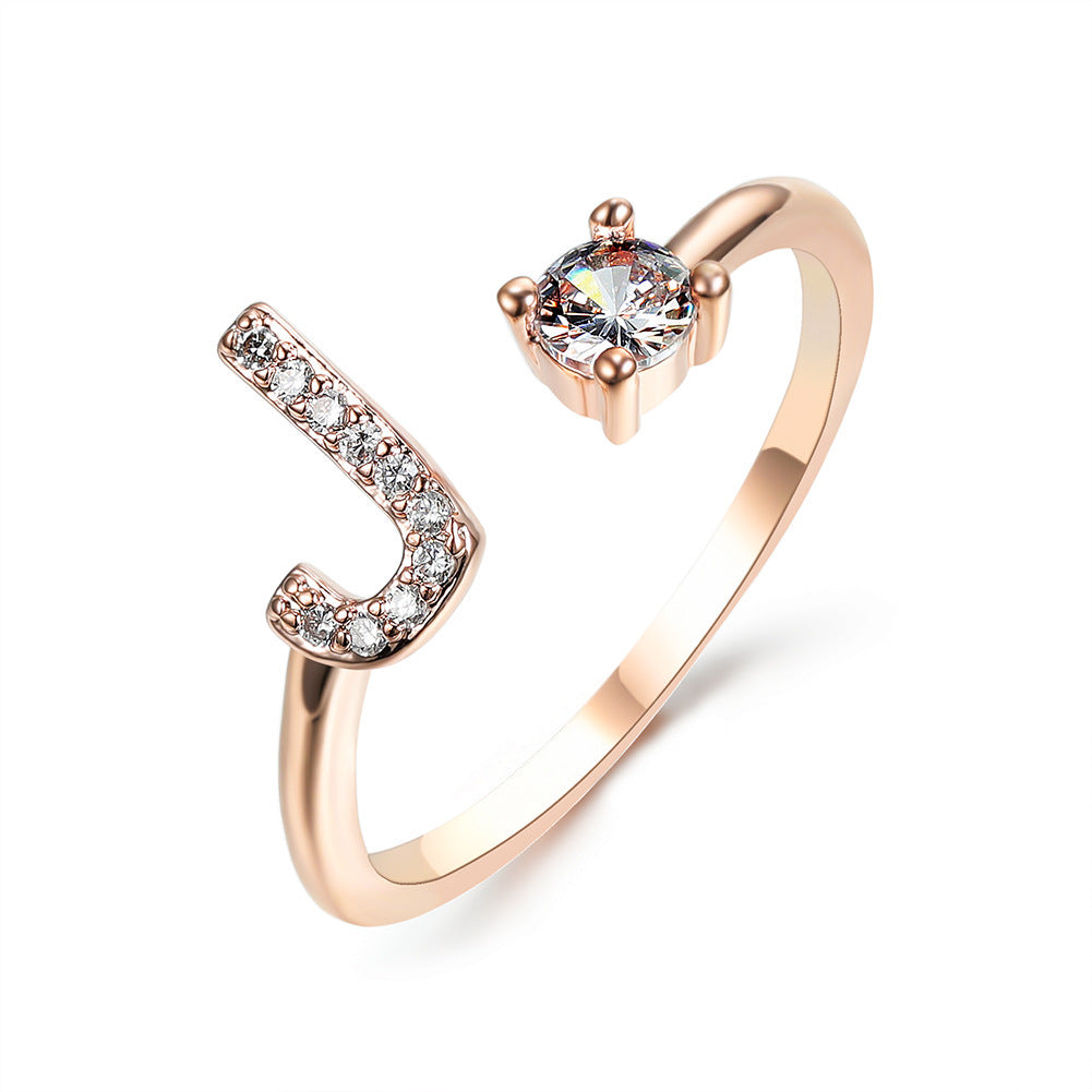 Trendy Alphabet Ring – Personalized Adjustable Jewelry