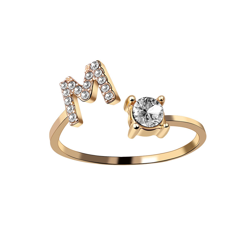 Trendy Alphabet Ring – Personalized Adjustable Jewelry