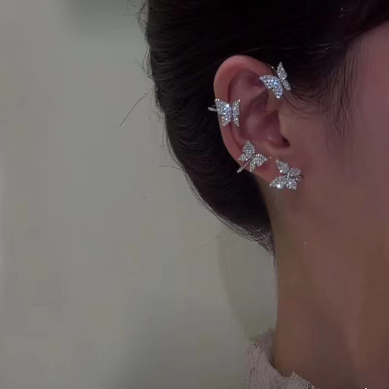 Stylish Butterfly Earrings – Clip-On & Hook Design