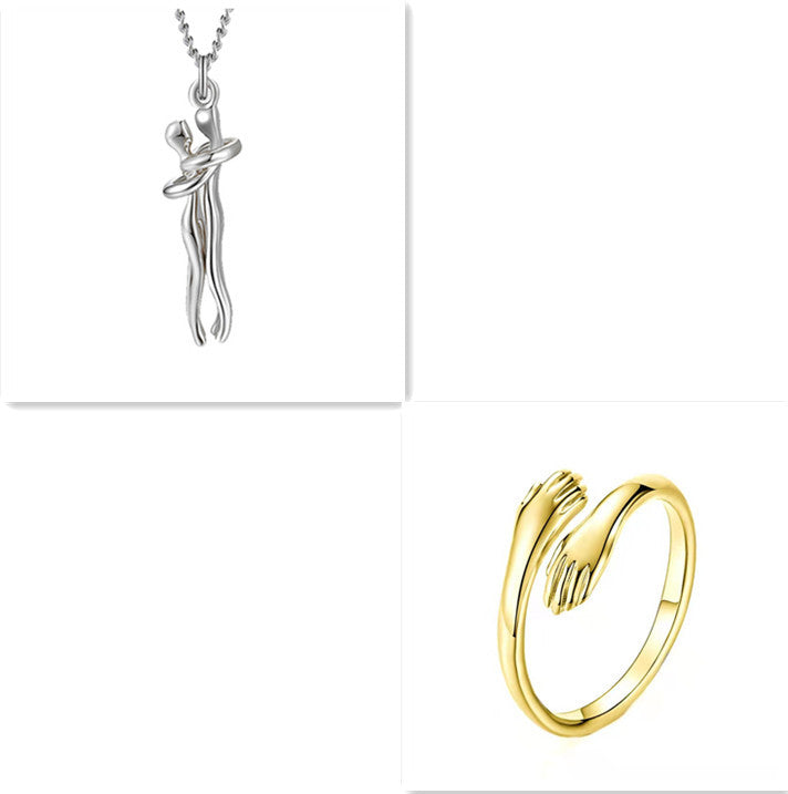 Love Hug Necklace – Unisex Clavicle Chain for Couples, Simple & Elegant