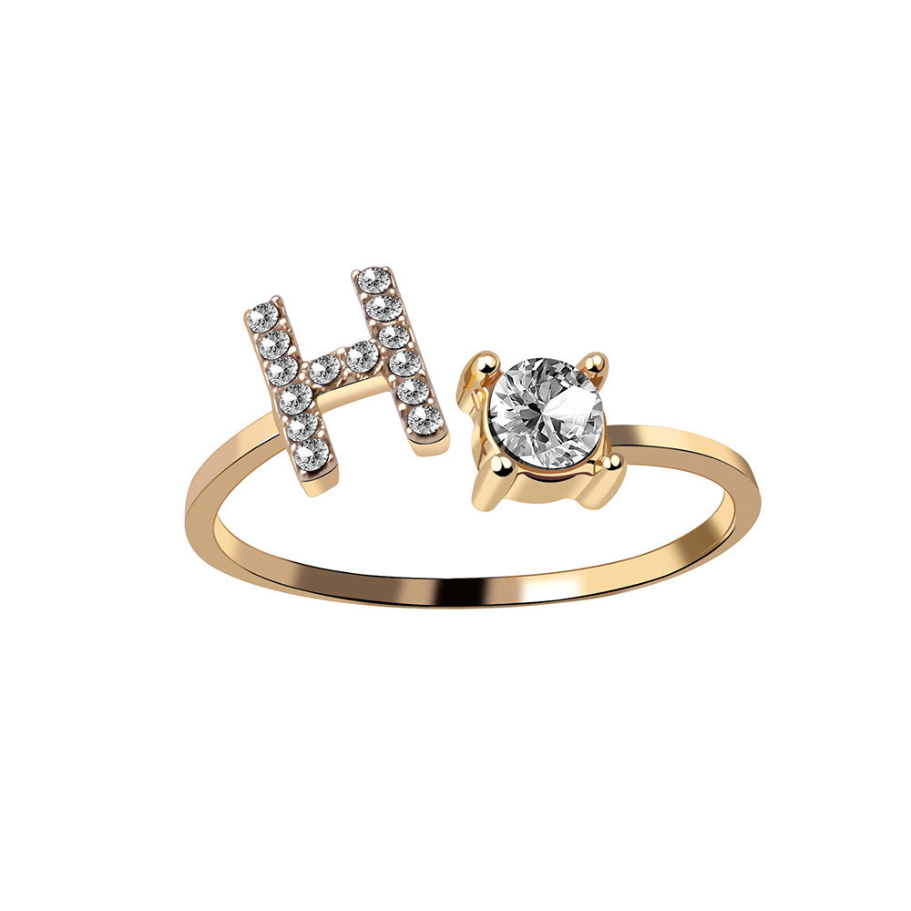 Trendy Alphabet Ring – Personalized Adjustable Jewelry