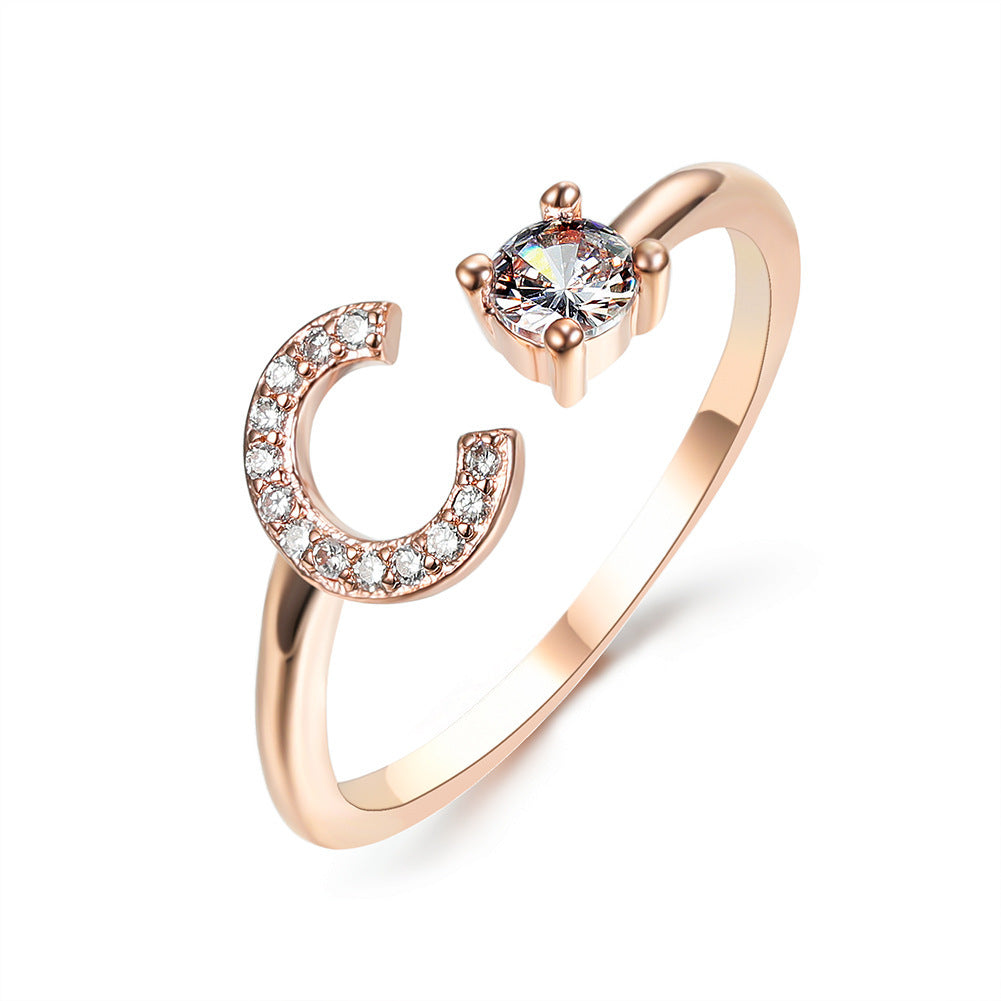 Trendy Alphabet Ring – Personalized Adjustable Jewelry