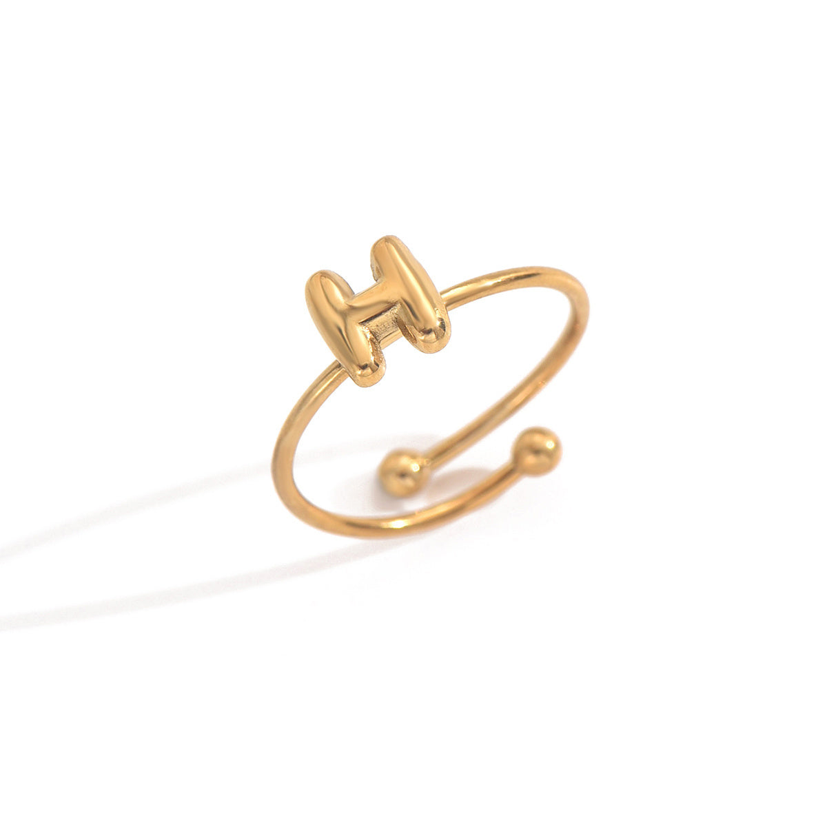✨ Laxly 18K Gold-Plated Stainless Steel Initial Ring for Women – Adjustable Minimalist A-Z Letters