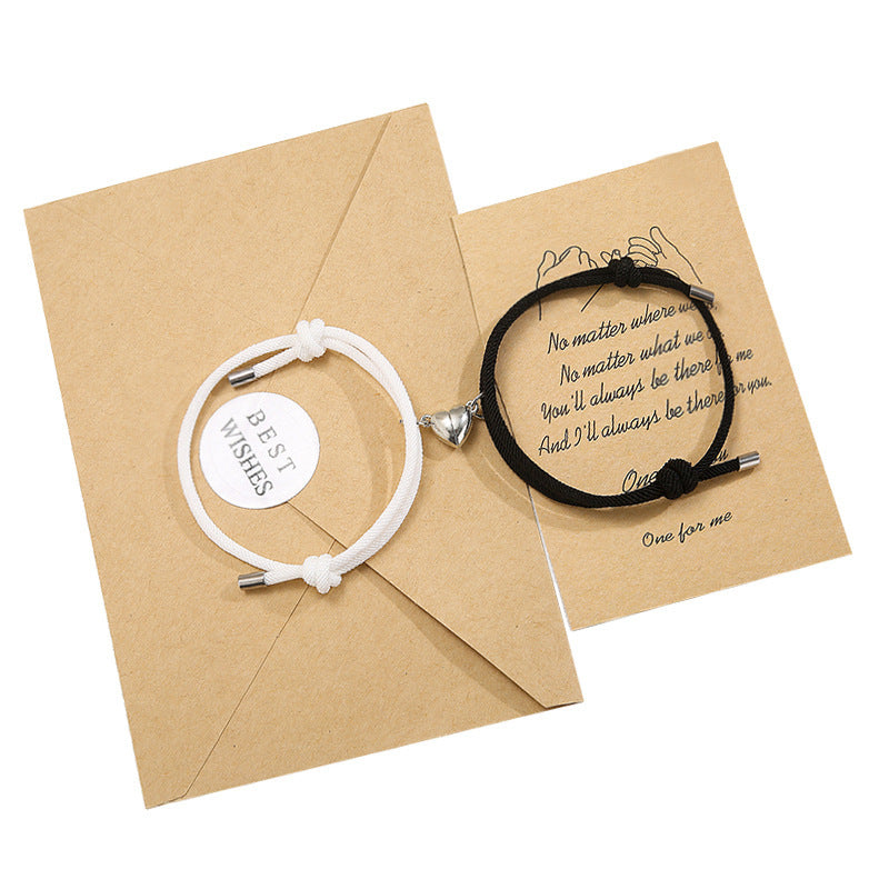 Adjustable Nylon Love Magnetic Bracelet