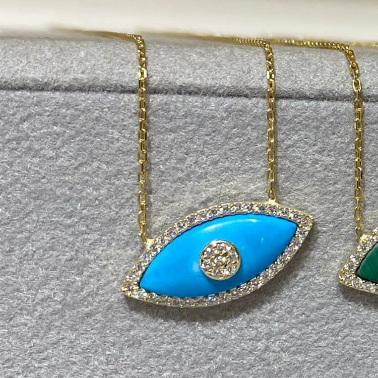 18K Electroplated Devil’s Eye Zircon Pendant Necklace