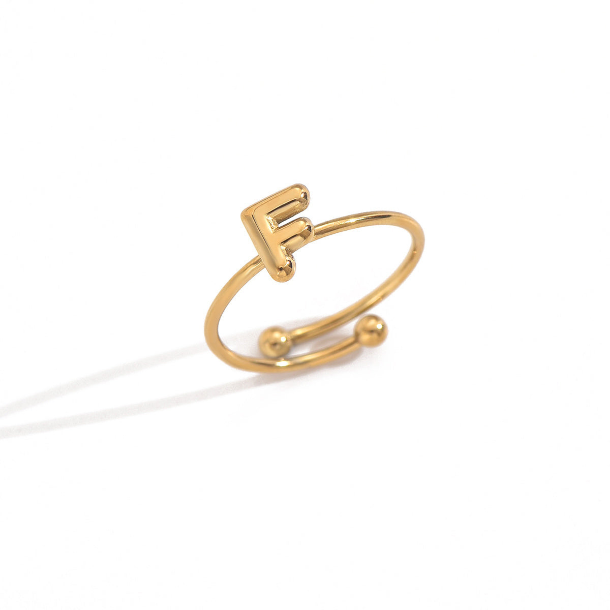 ✨ Laxly 18K Gold-Plated Stainless Steel Initial Ring for Women – Adjustable Minimalist A-Z Letters